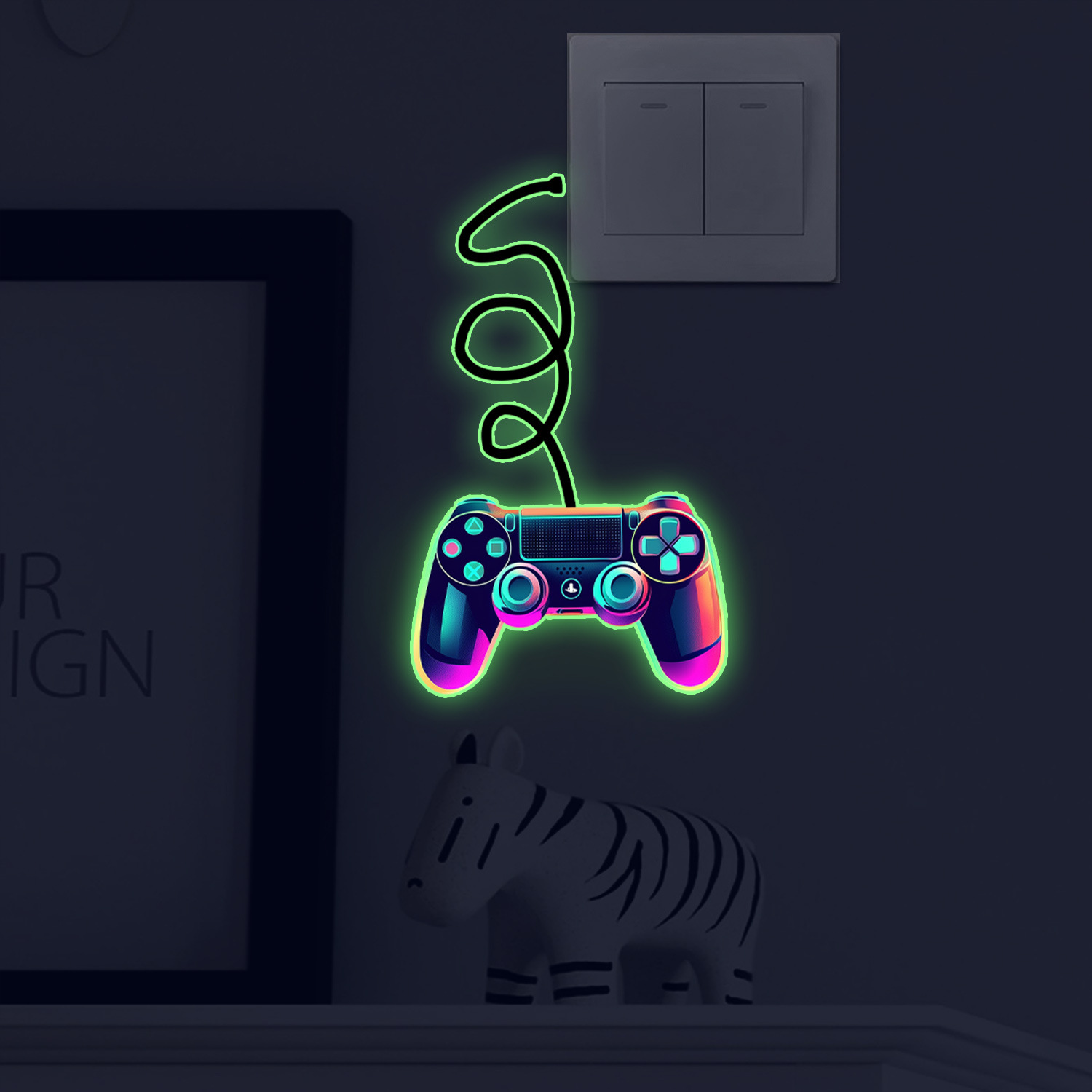 Cross-border new video game style game machine home new switch socket beautiful decorative self-adhesive sticker