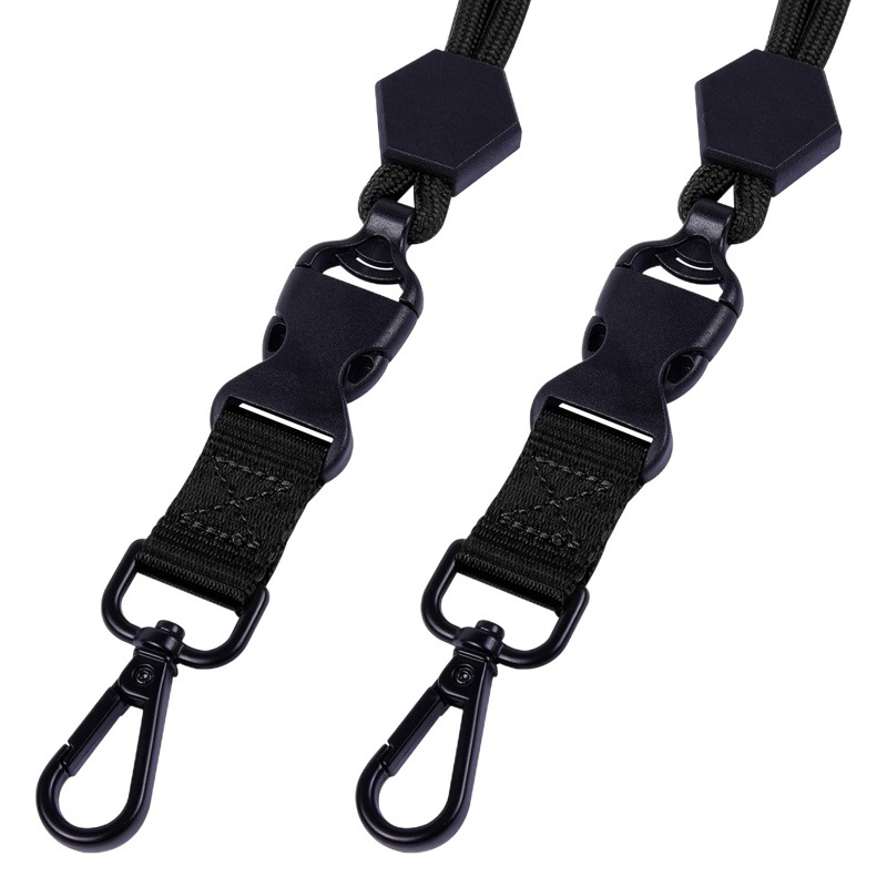 Outdoor mountaineering black heavy badge halter staff teacher doctor metal hook key ID certificate lanyard buckle