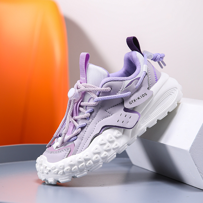 Girls' sneaker 2024 New Summer Mesh Breathable Boys' sneaker Automatic Lace-Up Student Running Shoes Trendy
