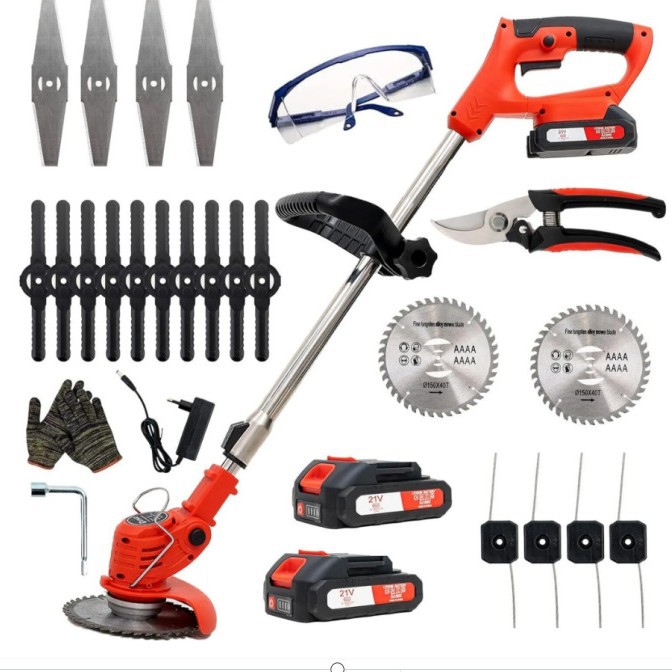 Double Fold Handheld Electric Foldableing Lawn Mower Length Adjustable for Home Gardening Pruning Tools for 18V Electric