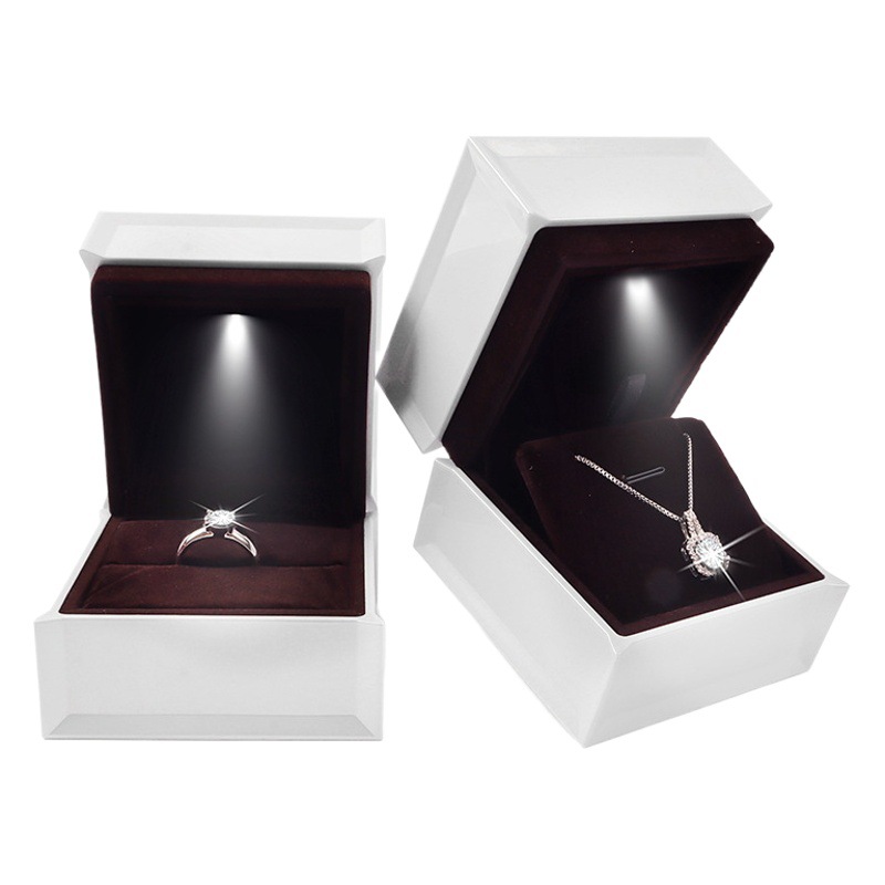 Luminous LED with Light Jewelry Box Storage Box High Sense Jewelry Earrings Ring Box Pendant Necklace Box Jewelry Box