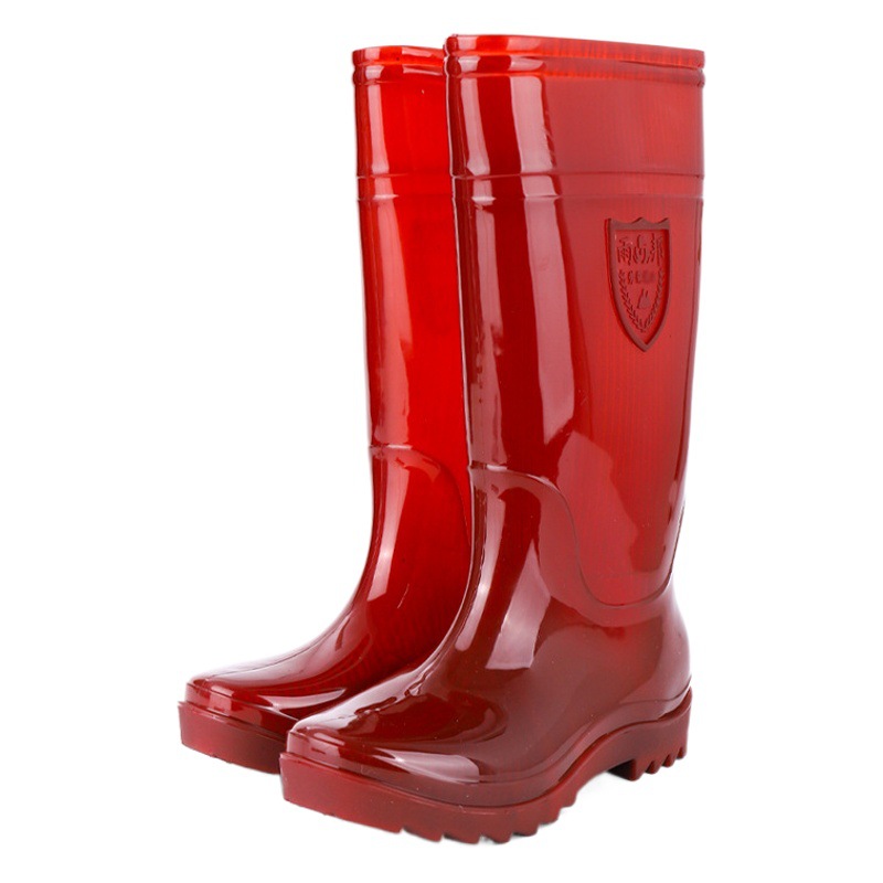 Thickened No Inner Beef Bottom Long Tube Non-slip Construction Site Rubber Shoes High Tube Labor Protection Industrial and Mining Quick-drying Tea Men's Rain Boots