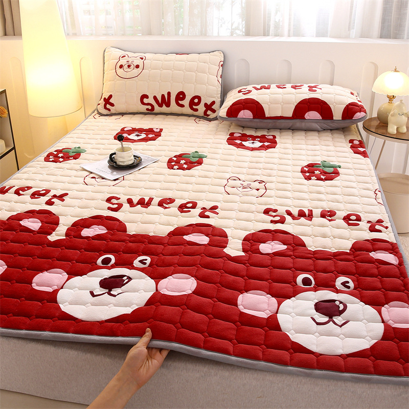 Picture of Milk velvet mattress cushion single student dormitory mattress cushion blanket winter plus velvet mattress double wholesale