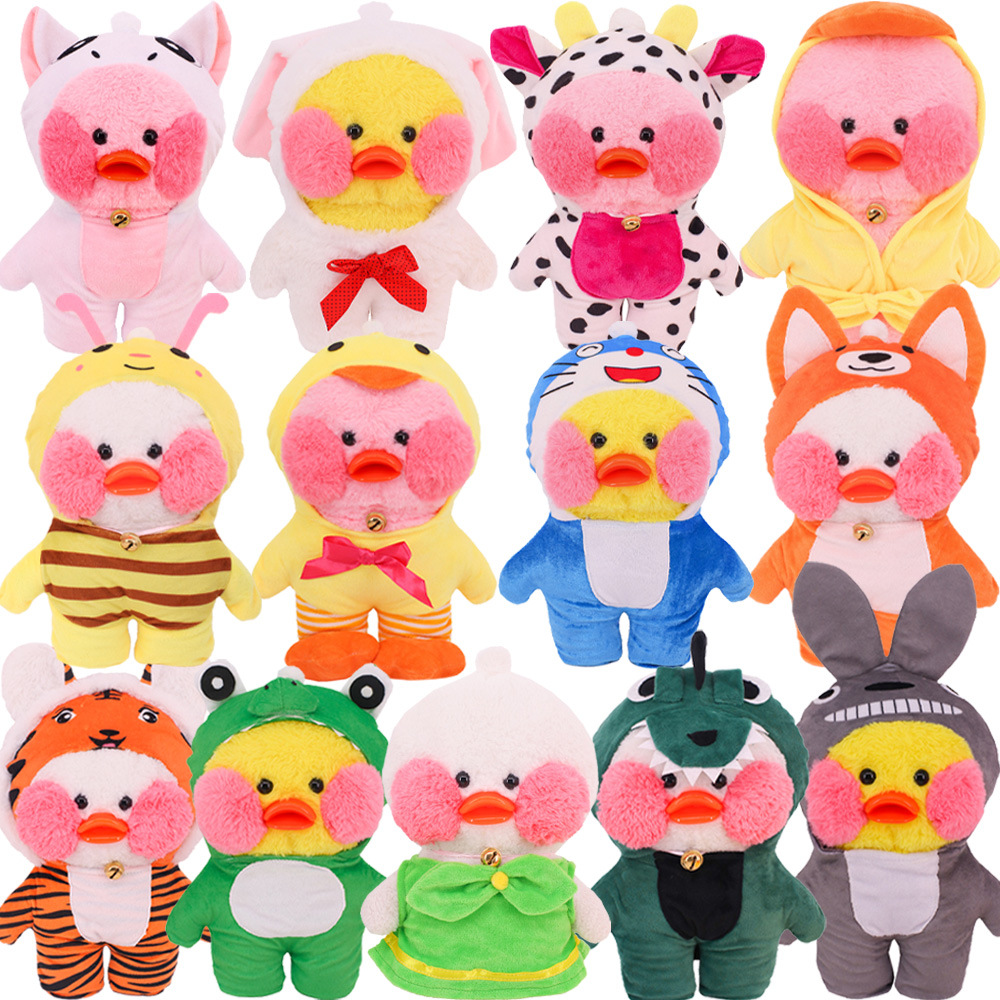 Picture of New Hyaluronic Acid Duck Doll Accessories Cute Animal Siamese Clothes Yellow Duck Plush Toy Birthday Gift