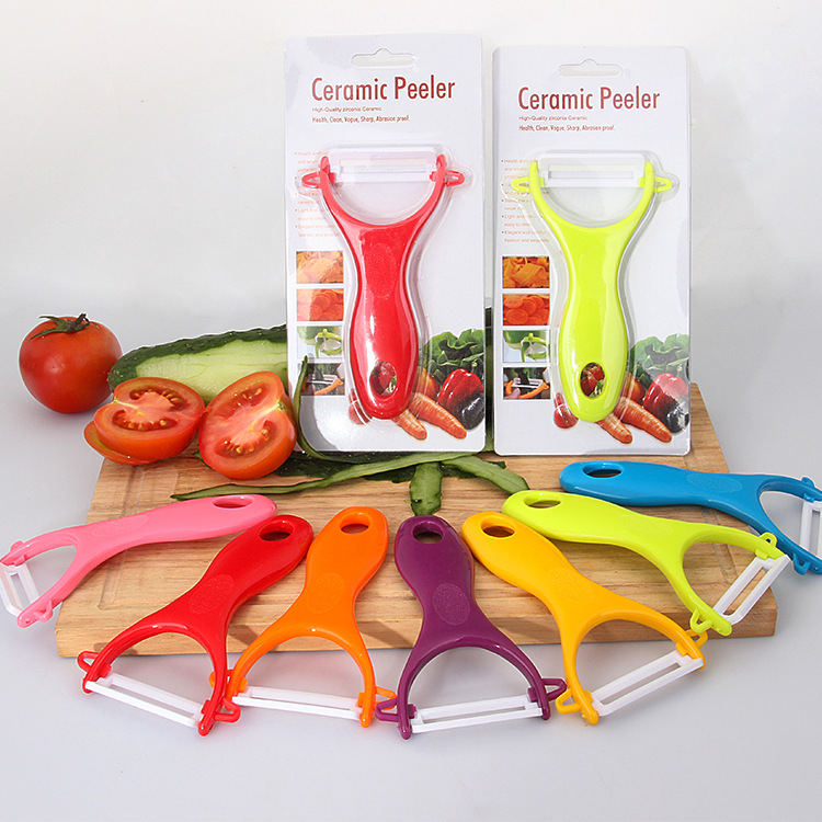 2 yuan store stall supply peeler colorful handle card ceramic fruit peeler melon planing Apple scraping machine