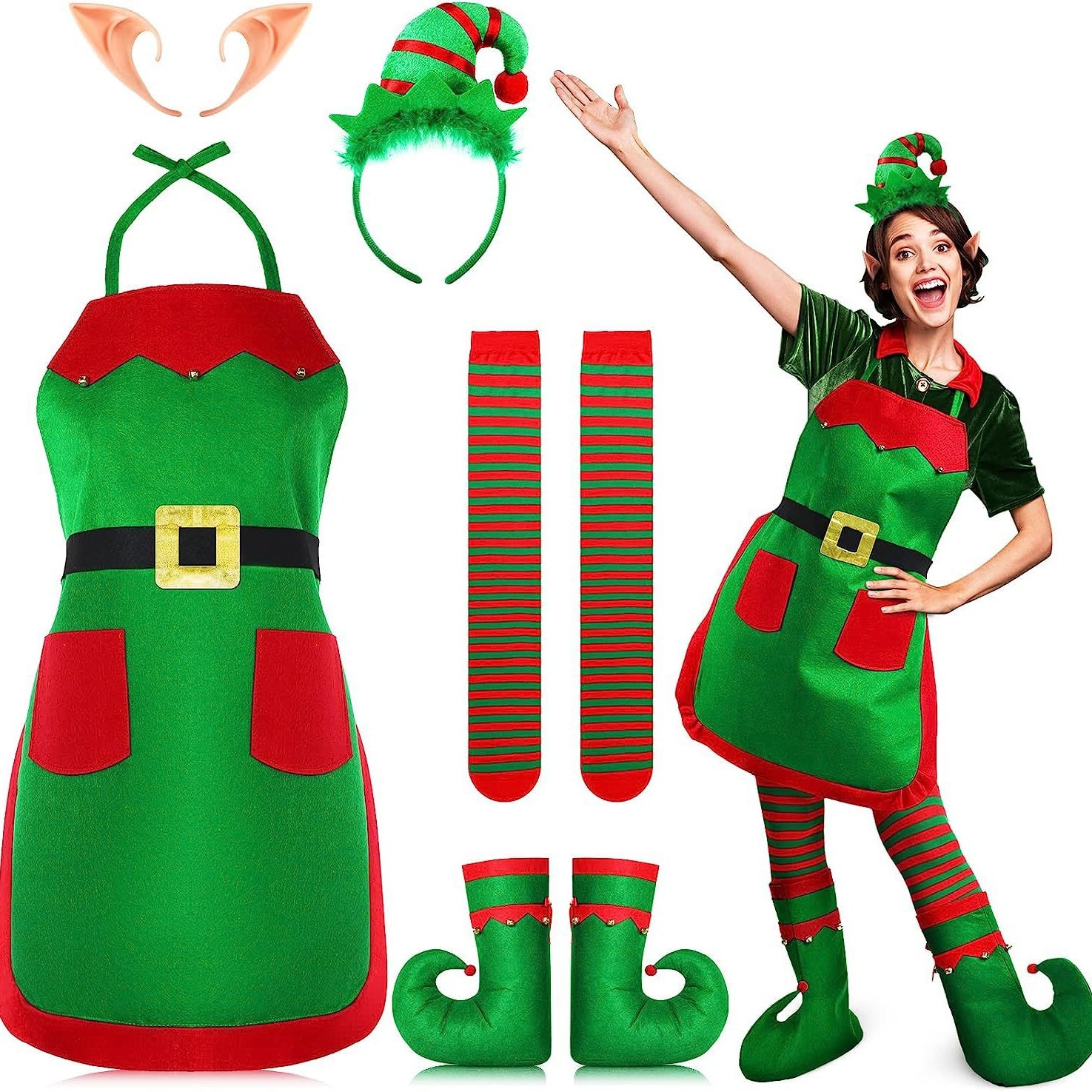 New Christmas decorations Christmas holiday costumes Christmas kitchen apron family party supplies hat