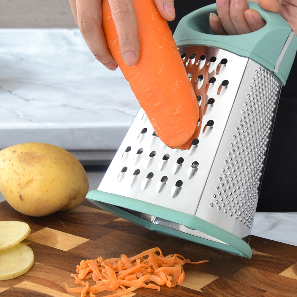 Picture of Stainless Steel Vegetable Grater Arc Four-sided Planer with Box Planer Kitchen Gadget Filer Potato Slicer