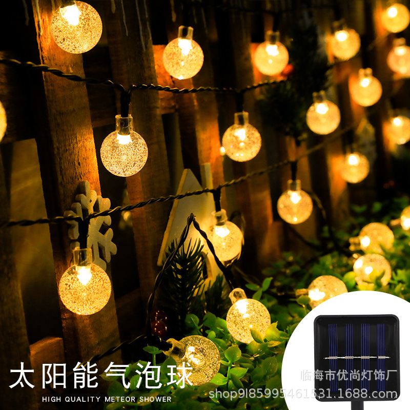 Outdoor Solar Bubble Ball String Lights for Courtyard Balcony Ambiance, Waterproof String Lights for Garden Hanging Tree Holiday Decoration