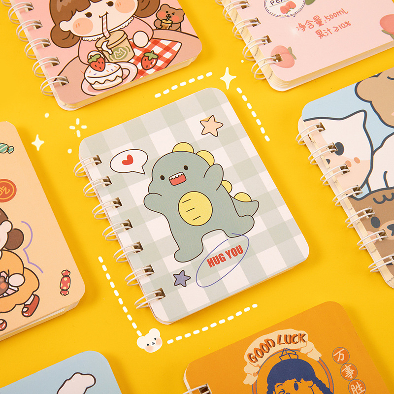 Picture of ins Creative Korean Coil Cartoon Mini Book Girl's Heart Cute Easy Pocket Learning Notebook T