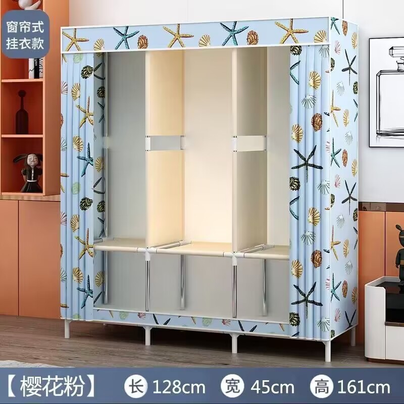Picture of Simple wardrobe home bedroom durable thickened assembly sturdy single thickened small apartment rental small wardrobe