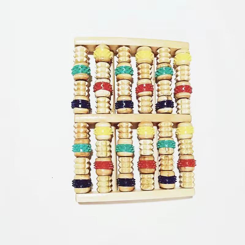 Picture of Supply wooden massager roller foot massager wooden L color six rows
