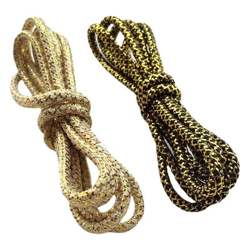 Kuro Gold Round Gold Metal Wire Shoelaces Are Suitable for Casual Sports Shoes, Coconut Shoes, Basketball Shoes, White Shoes with Ropes
