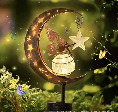 Picture of Cross-Border Popular Solar Outdoor Fairy Lantern Courtyard Garden Lawn Lamp Decorative Atmosphere Lamp Iron Landscape Lamp
