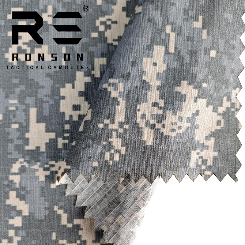 Picture of Rongsheng in stock U.S. Army UCP Grey Plaid Digital ACU Camouflage Fabric Polyester Cotton Plaid Breathable Wear-Resistant Tactical Fabric