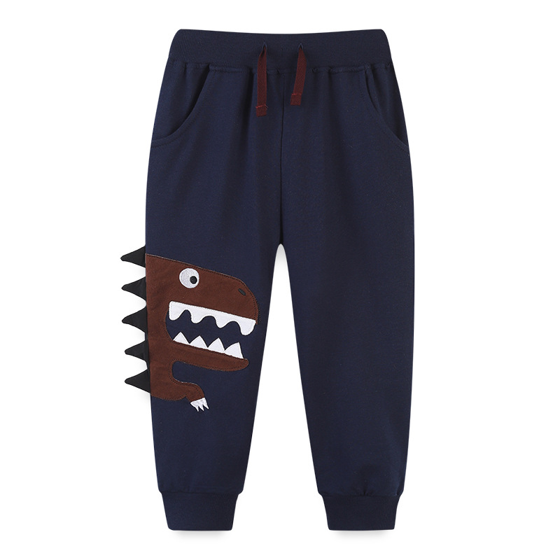 Picture of European and American Style Children's Sports Pants Cotton Autumn New Boys' Sweatshirt Pants Cartoon Embroidered Dinosaur Children's Pants