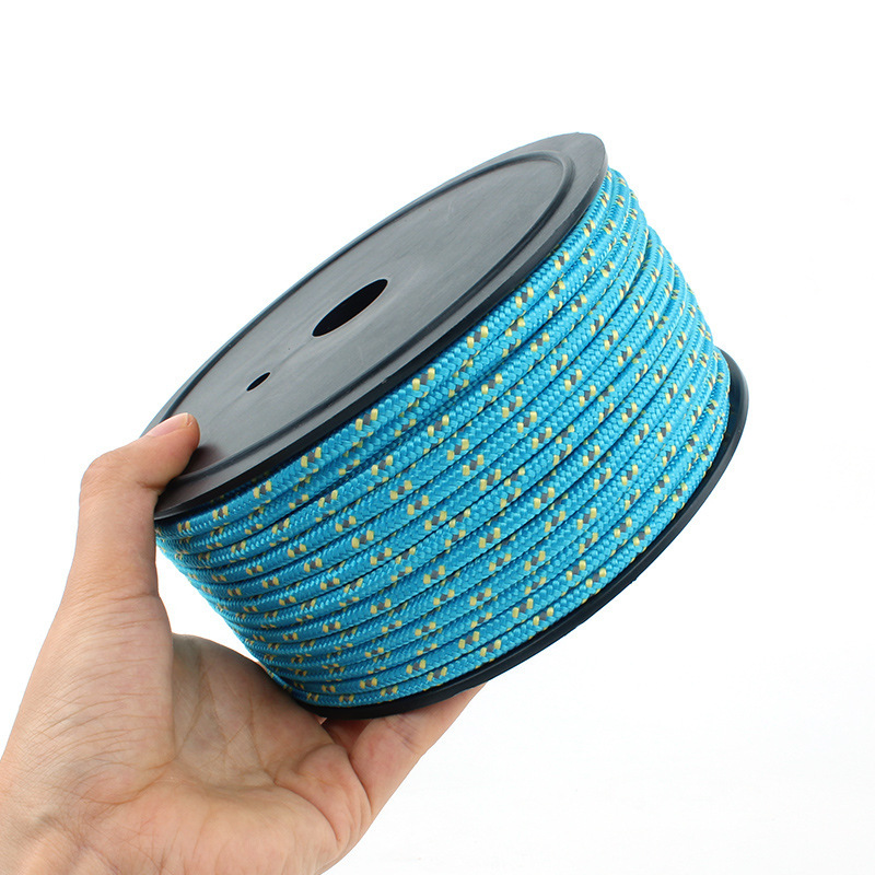 Outdoor reflective rope 5mm bold 50m tent rope ground nail pull rope canopy accessories clothes windproof rope cross-border export