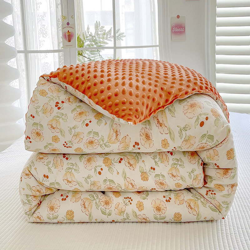 Class A Washed Cotton Bean Quilt Super Soft Cashmere Soybean Quilt Core Small Floral Thickened Double Winter Quilt Spring and Autumn Quilt Wholesale