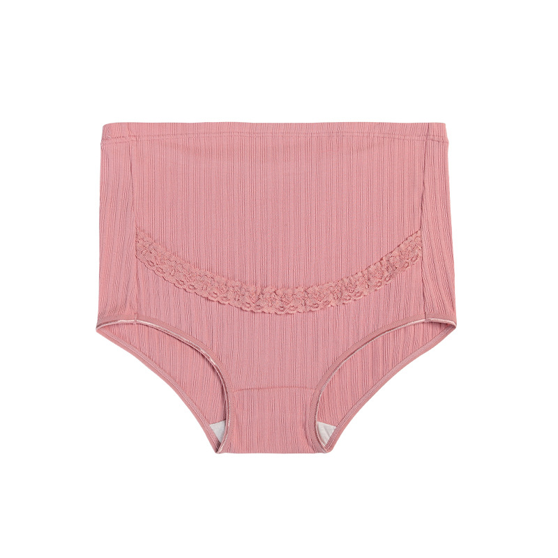 Picture of Lace Pregnant Women's Underwear Large Size Breathable High Waist Abdominal Adjustable Pregnant Rib Briefs Manufacturers Combed Cotton