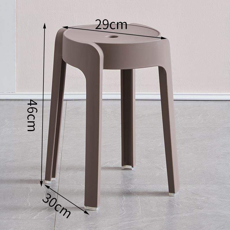 Picture of High Mature Plastic Stool Thickened Square Circle Backrest Home Dining Table Plastic Stool Dengzi Windmill Simple Bench Nordic Living Room