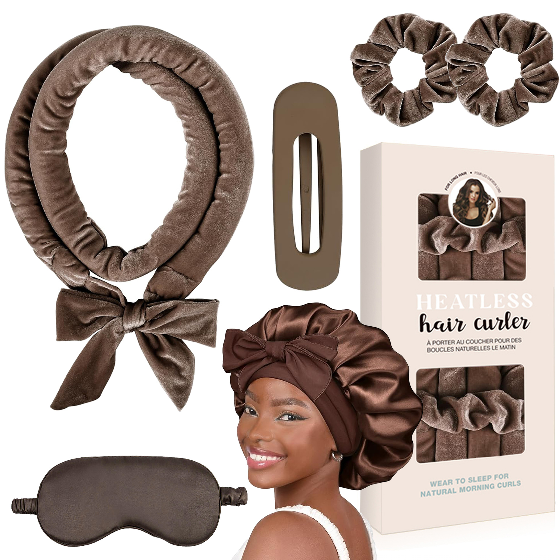 Picture of Cross-border New Style Hair-free Sleep Bow Lazy High-end Soft Hair Coiler Silk Loam Ribbon Curling Stick