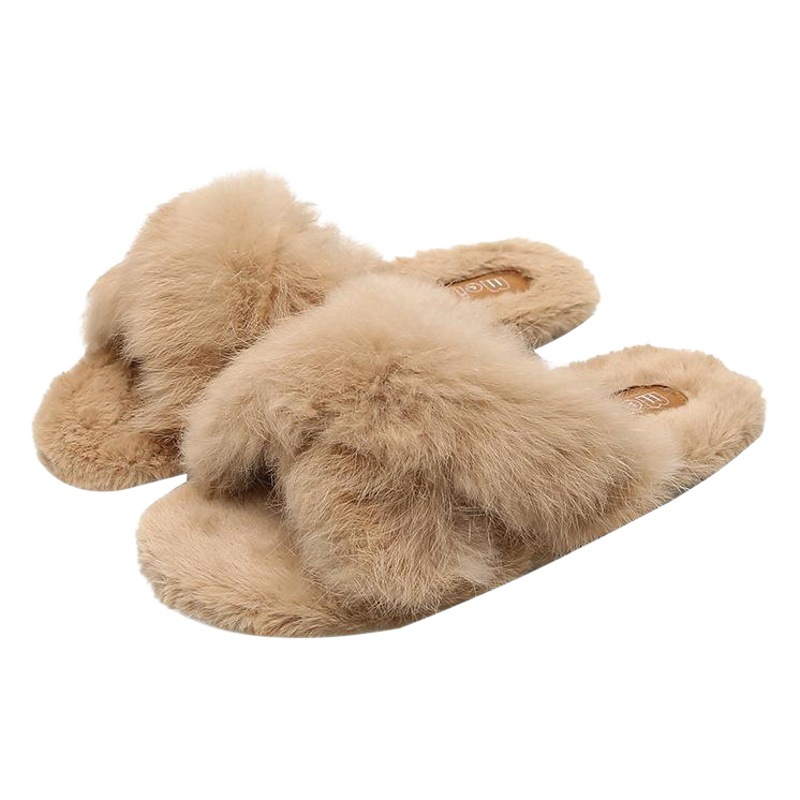 Slippers Women's 2022 Autumn New Fashion Outwear Mao Mao Shoes All-match Korean-style Students Winter Pregnant Women's Chic Cotton Slippers