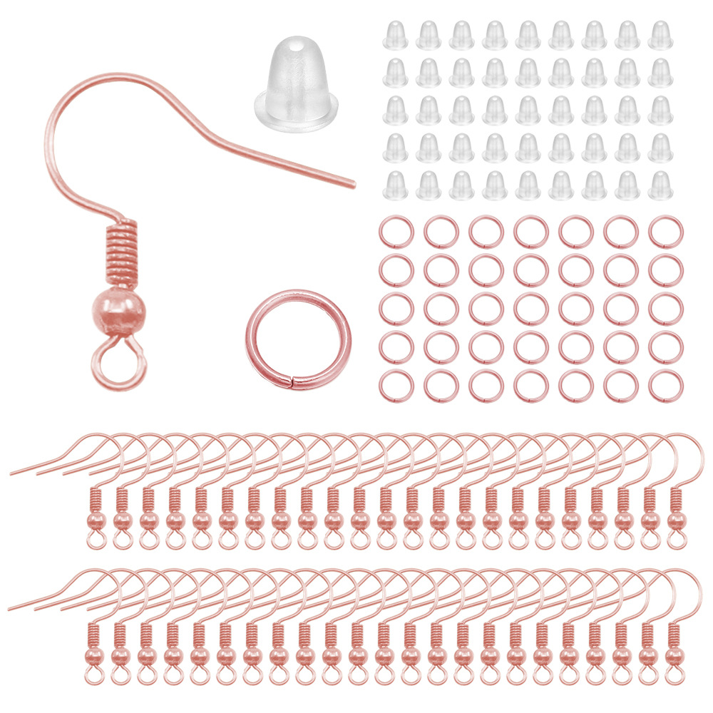 Picture of Diy jewelry accessories ear hook single ring earplug suit 4mm single ring big ear hook 4mm small size ear plug 100