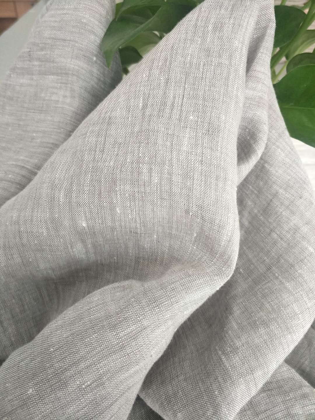 Pure Linen Light Gray Curtain Fabric, Linen Soft Fabric, Export Linen, Sand-washed Enzyme Washed Linen