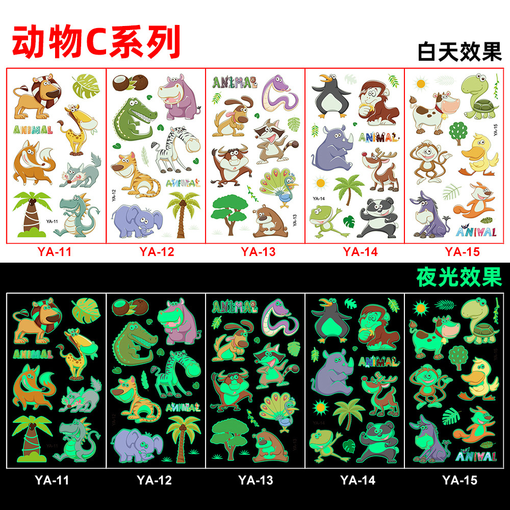Picture of Amazon New Luminous tattoo Sticker Kids Cartoon Bonus Party Gift tattoo Cross Border Temporary Sticker