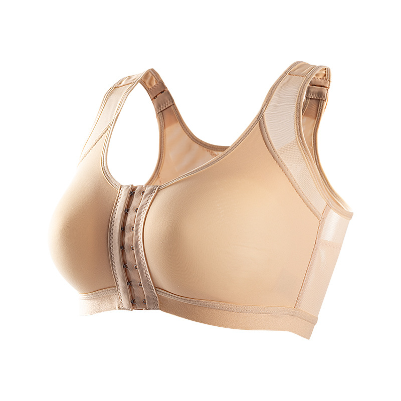 Picture of European and American front buckle closed sports bra plus size wireless post-operation underwear Women's Open breast augmentation surgery bra