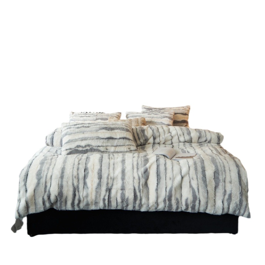 Niche Simple Retro Super Soft Wash Cotton Yarn-dyed Jacquard Four-piece Pure Cotton Contrast Quilt Cover Bed Sheet Bedding