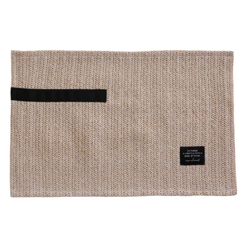 Picture of Beauty Elements ins Style Woven Place Mat Table Mat Southeast Asia Style Rectangular Simple Heat Insulation Mat Cross-border Hot Sale