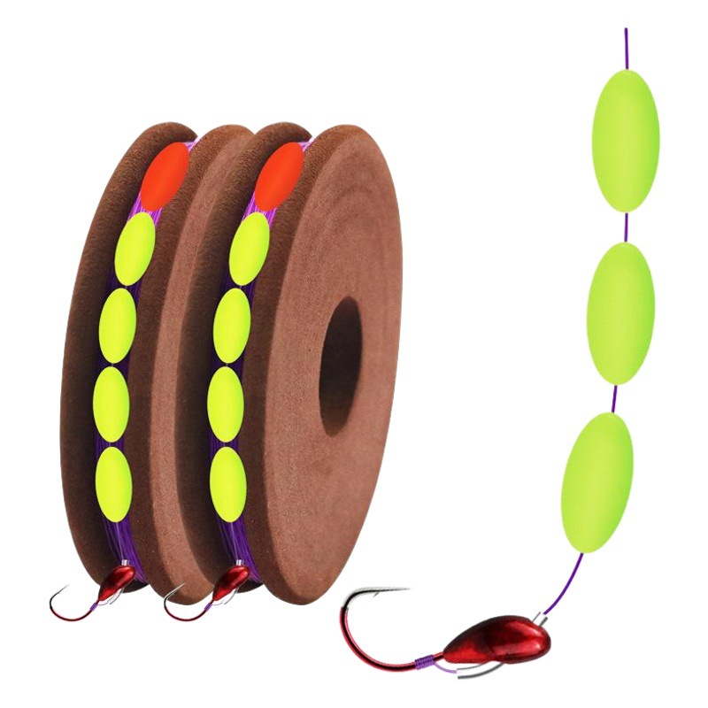 Bulk Seven-Star Floating Line Set with Angled Sky Hooks, Twisted Hooks, Crooked Mouth Crucian Carp Wild Fishing Hand-Tied Small Fish Line Set