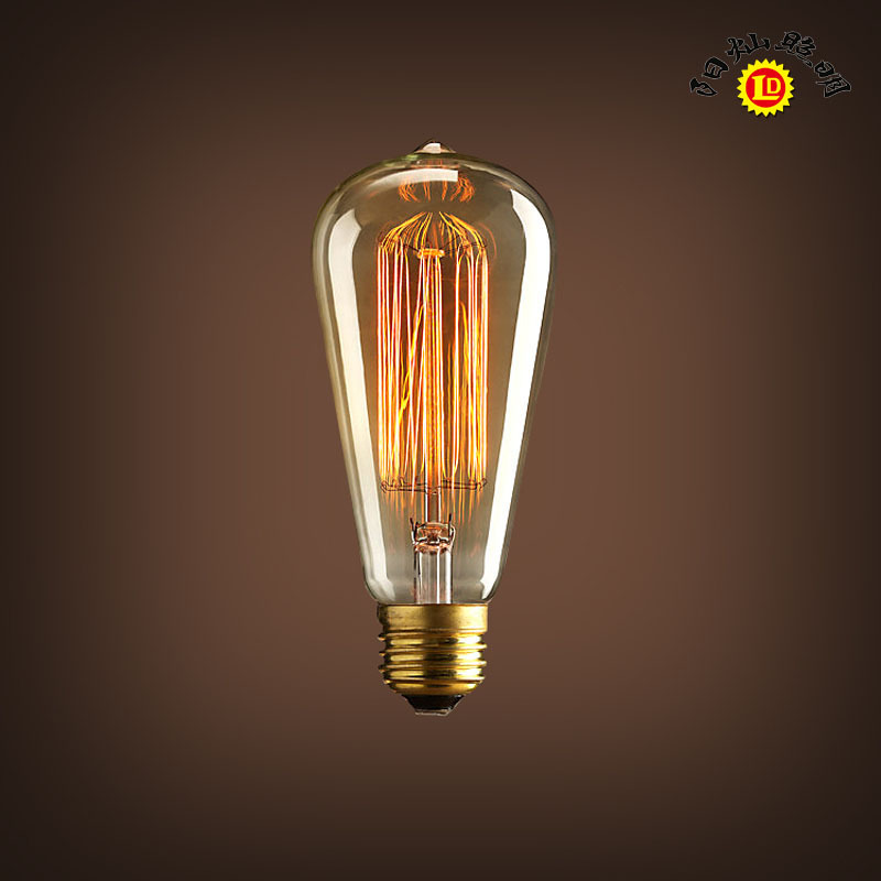 Picture of Wholesale E27 screw retro decorative tungsten bulb ST 64 110V 220V 40W warm yellow light factory outlet