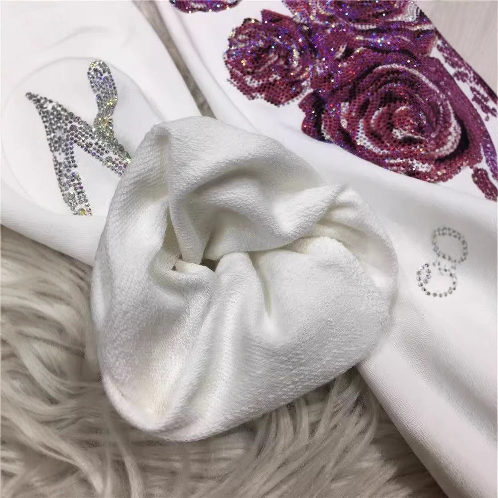 Picture of Extras Size 1.00 kg-150.00 kg Chubby M New Arrival Heavy Industry Hot Drilling Pants Women's Light Luxury Flower High Waist Slimming Leg Sports Pants