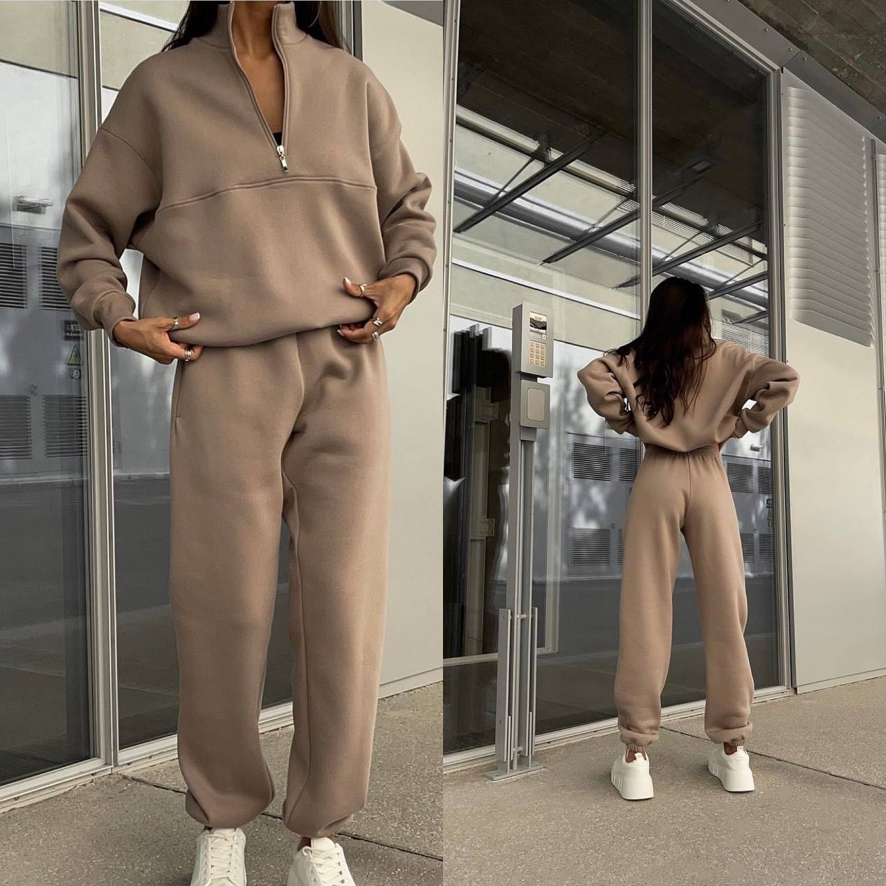 In-Stock 2025 European and American Fashion New Amazon Versatile Casual Fashion Long-Sleeve Sweatshirt and Pants Two-Piece Set