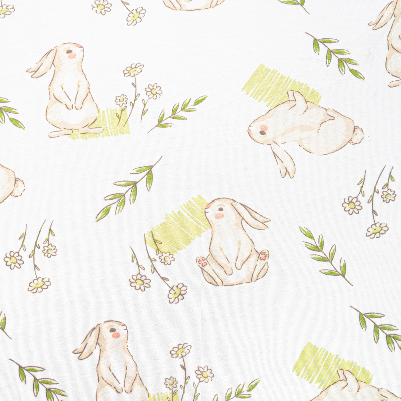 Picture of Bamboo Cotton Jacquard Printed Fabric Baby Summer Anti-Mosquito Jumpsuit Bamboo Fiber Fabric 70 Bamboo 30 Cotton Jersey