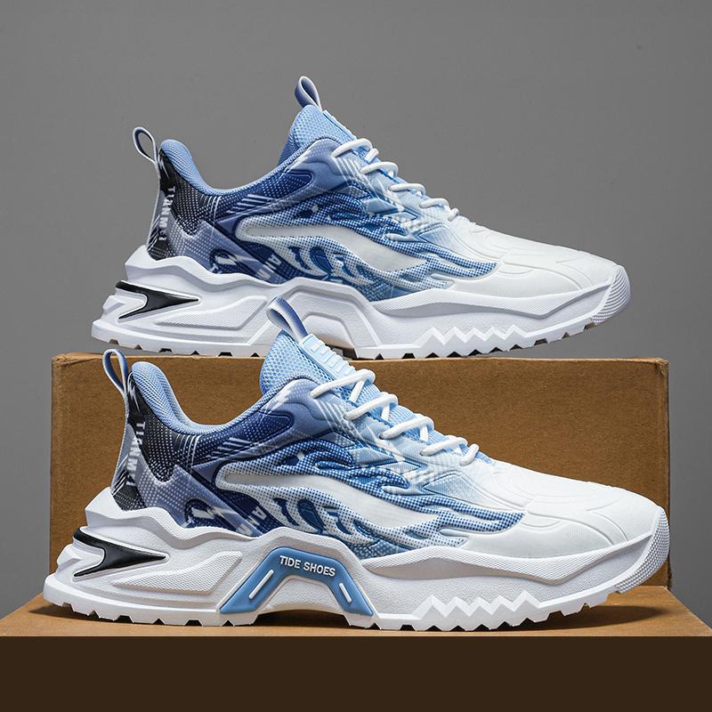 Autumn men's shoes 2024 new breathable mesh thick bottom sneaker youth Joker casual running shoes live burst