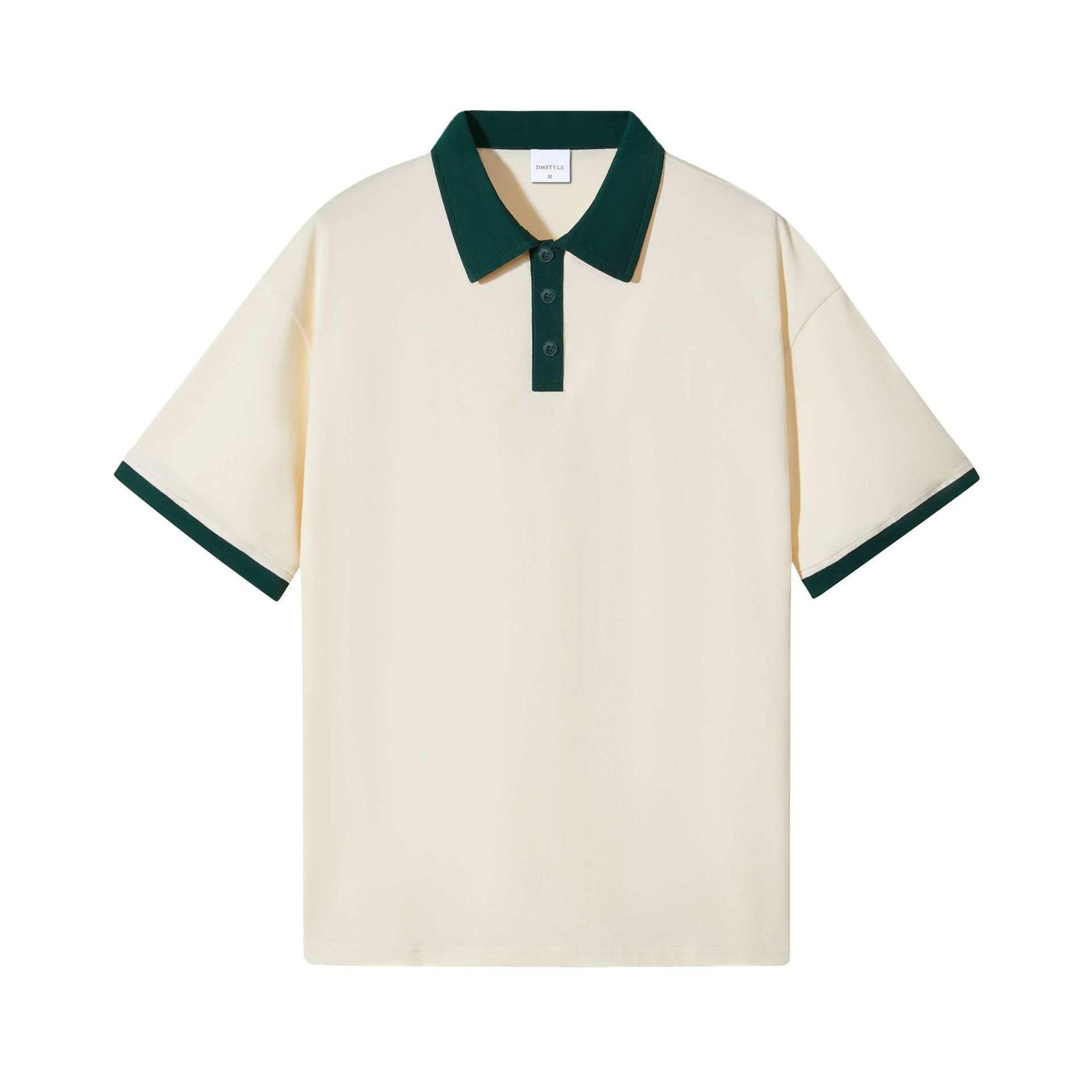 Picture of Summer new contrast Hong Kong style men's polo shirt short sleeve 230g heavy cotton commuter Joker lapel T-shirt Women