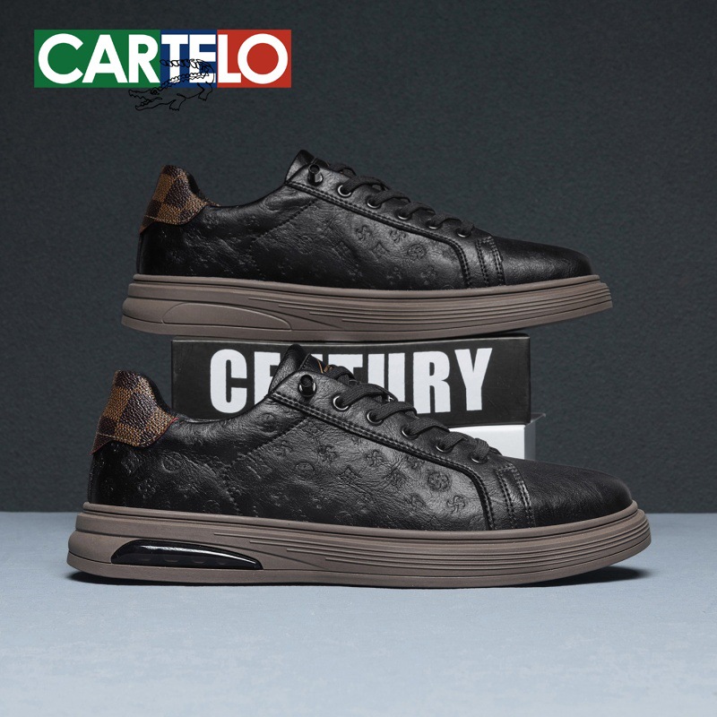 European Men's Shoes 2025 New Small Black Shoes Men's Sports Sneakers Summer Slip-On Shoes Trendy Casual Leather Shoes