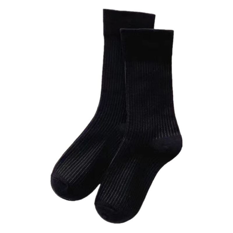 White mid-tube socks children's autumn and winter stockings Japanese-style solid color retro women's socks academic style vertical stocking stocking month socks