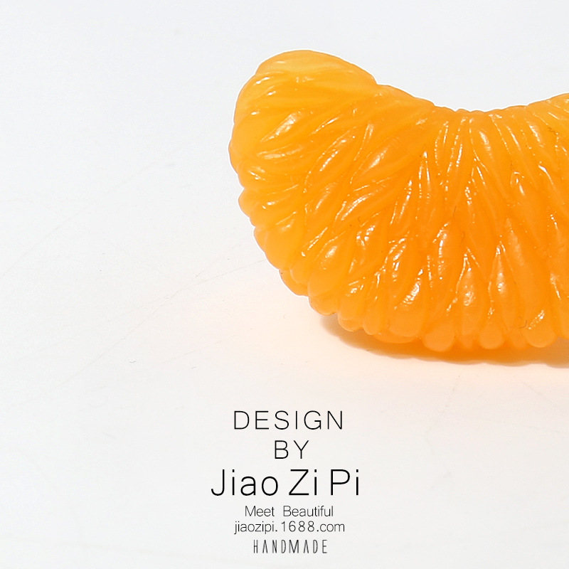 Picture of Super simulation fruit orange key chain fun pendant all-match simple bag small ornaments mini cute accessories