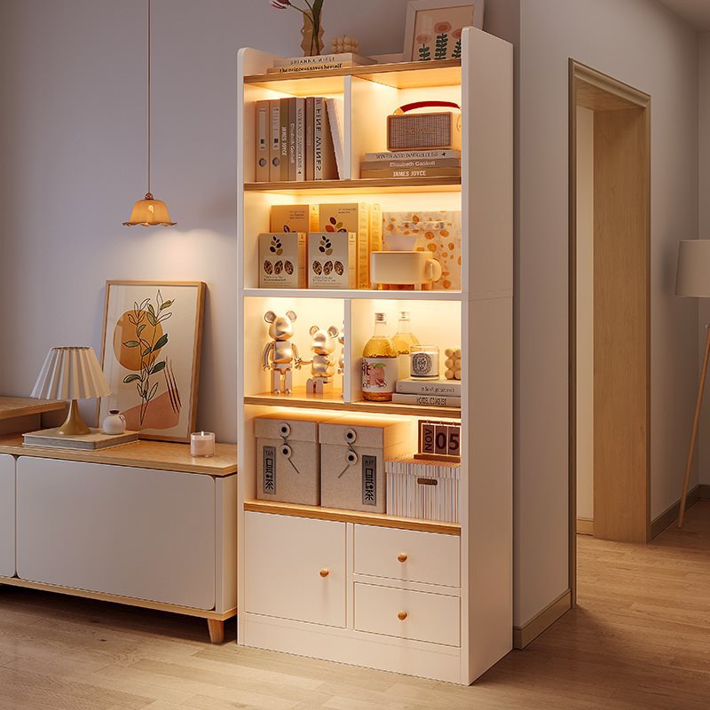 Source Bookshelf Storage Rack Floor-Standing Multi-Layer Storage Bookcase Living Room Home Storage Display Cabinet Next to Tv Cabinet