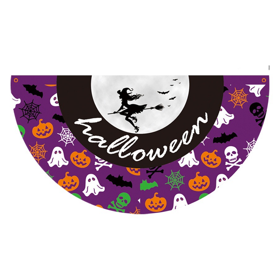 Cross-border New Halloween Flag Halloween Flag Halloween Decoration Halloween Jewelry Fan-shaped Flag