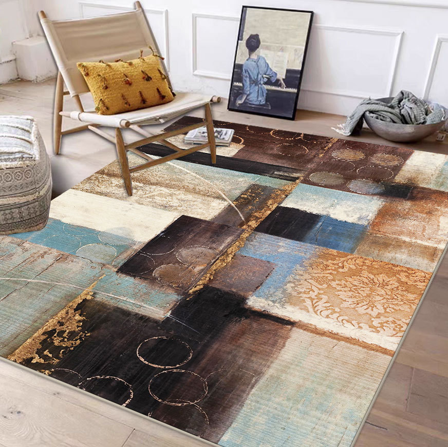 Cross-Border Hot Selling Carpet Living Room Stain-Resistant Bedroom Easy Care Carpet Manufacturer Wholesale Nordic High-End Entry Floor Mat