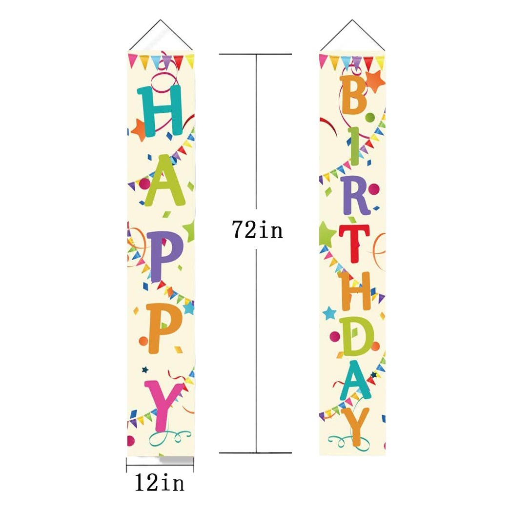 Amazon Happy Birthday Couplet Flag Birthday Party Porch Decoration Hanging Flag Banner Holiday Party Decoration