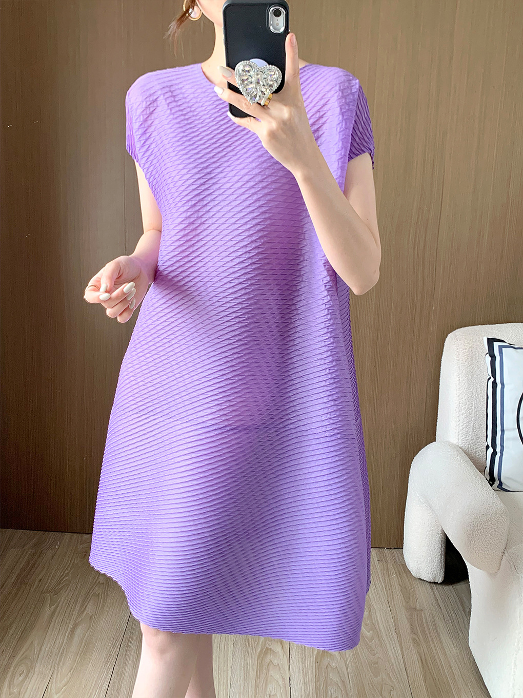 Miyake dress Spring and Summer Women's Design Summer Women's Clothing Small plus size Skirt Irregular Pleated Middle Skirt
