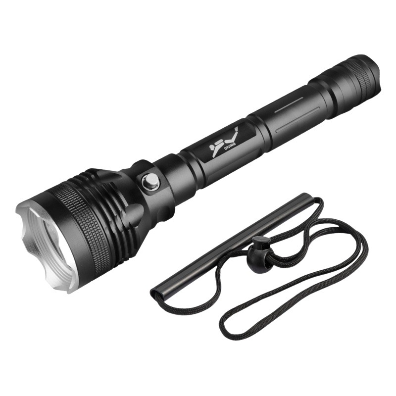 New XHP70 professional diving high-power flashlight magnetic control button switch rechargeable strong light flashlight catch the sea
