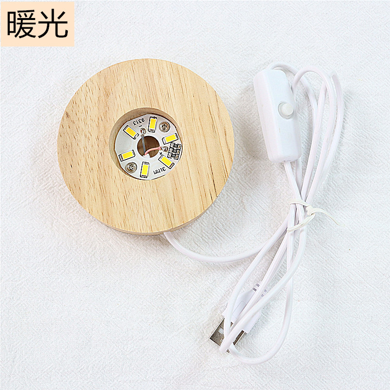 Picture of Round Luminous Base Led Lamp Holder Crystal Ball Acrylic Lighting Base Plug-In Type Wholesale Modern Simple