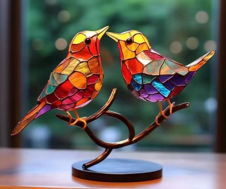 Picture of In stock new Amazon colorful bird home decoration bird metal home decorations