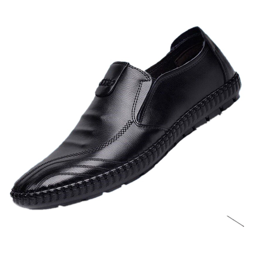 Leather Shoes Men's Casual Shoes Cross-Border Wholesale Leather Shoes Men's Shoes Men's Slip-On Spring Beanie Shoes Men